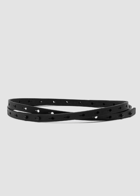 Cinto Double Slim preto em couro