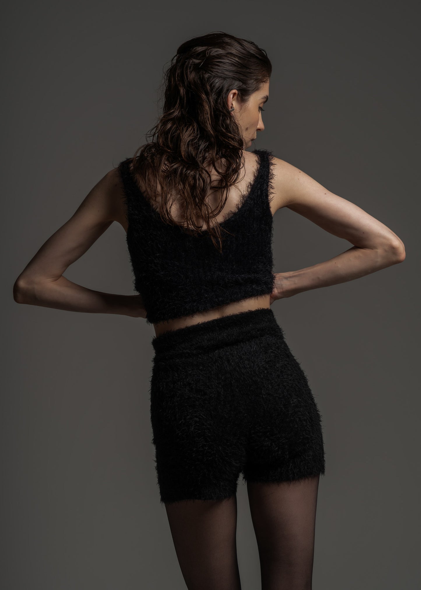 Short Fig preto em poliamida
