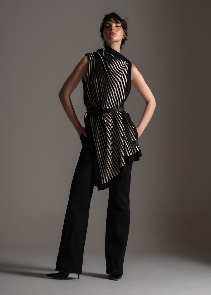 Echarpe Coral off-white de tricô em modal