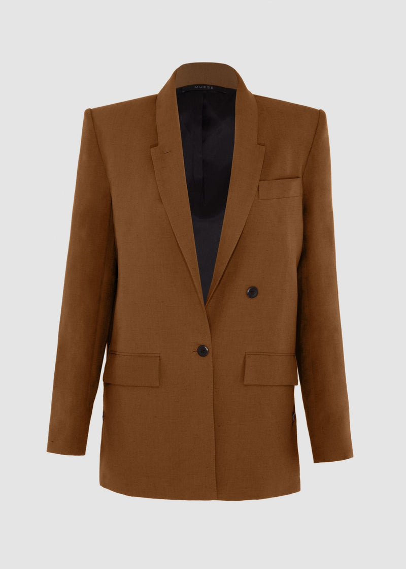 Blazer Adam bronze em linho e algodão
