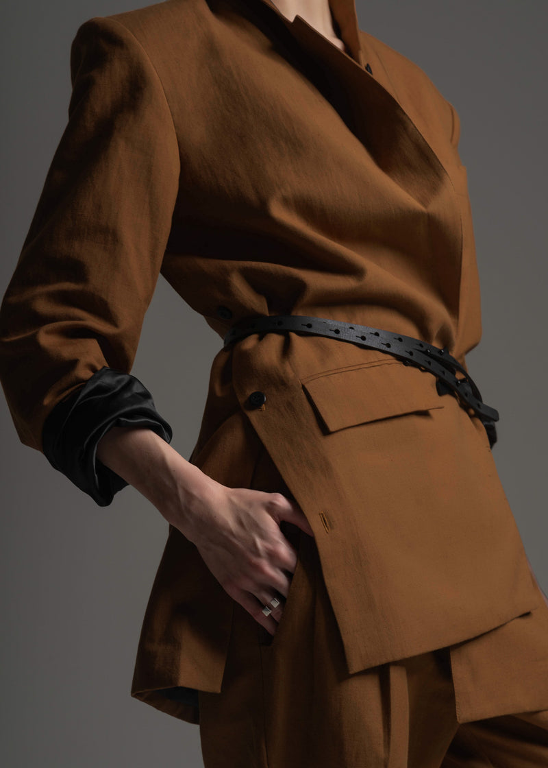 Blazer Adam bronze em linho e algodão