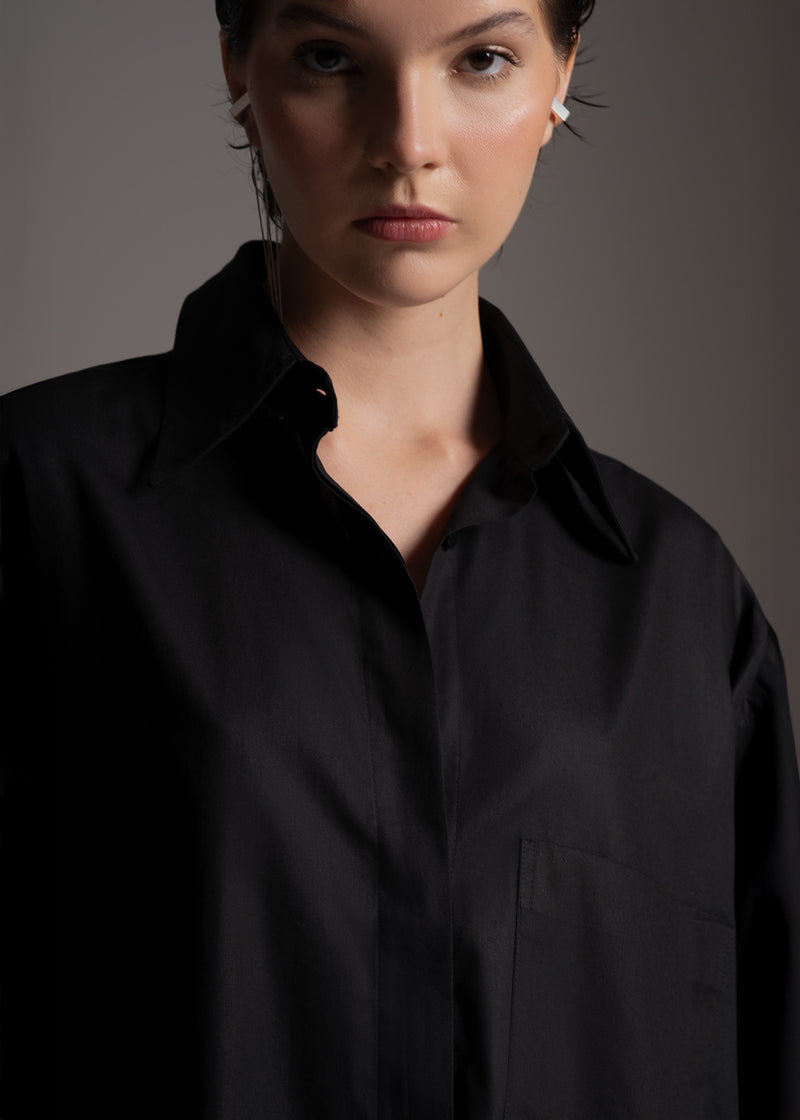 Chemise Arum preta em algodão