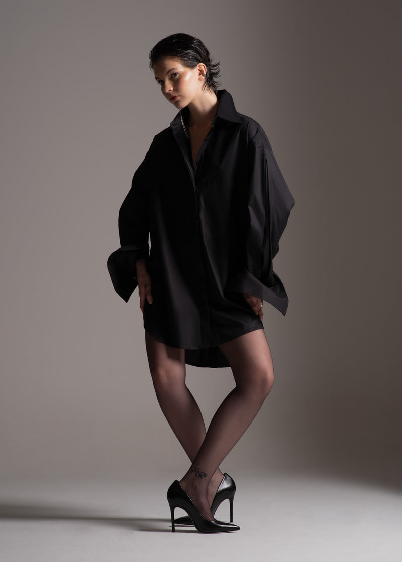 Chemise Arum preta em algodão