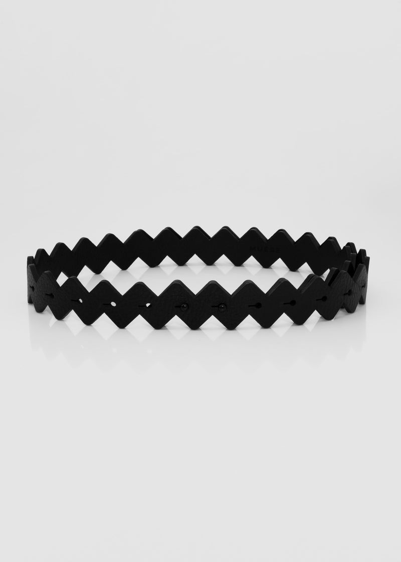 Cinto Serpent preto em couro