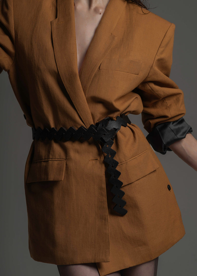 Cinto Serpent preto em couro