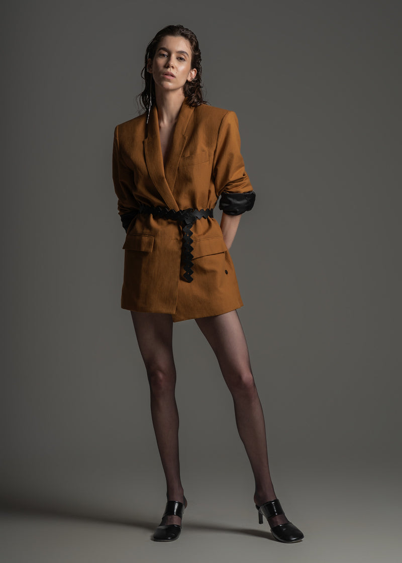 Cinto Serpent preto em couro