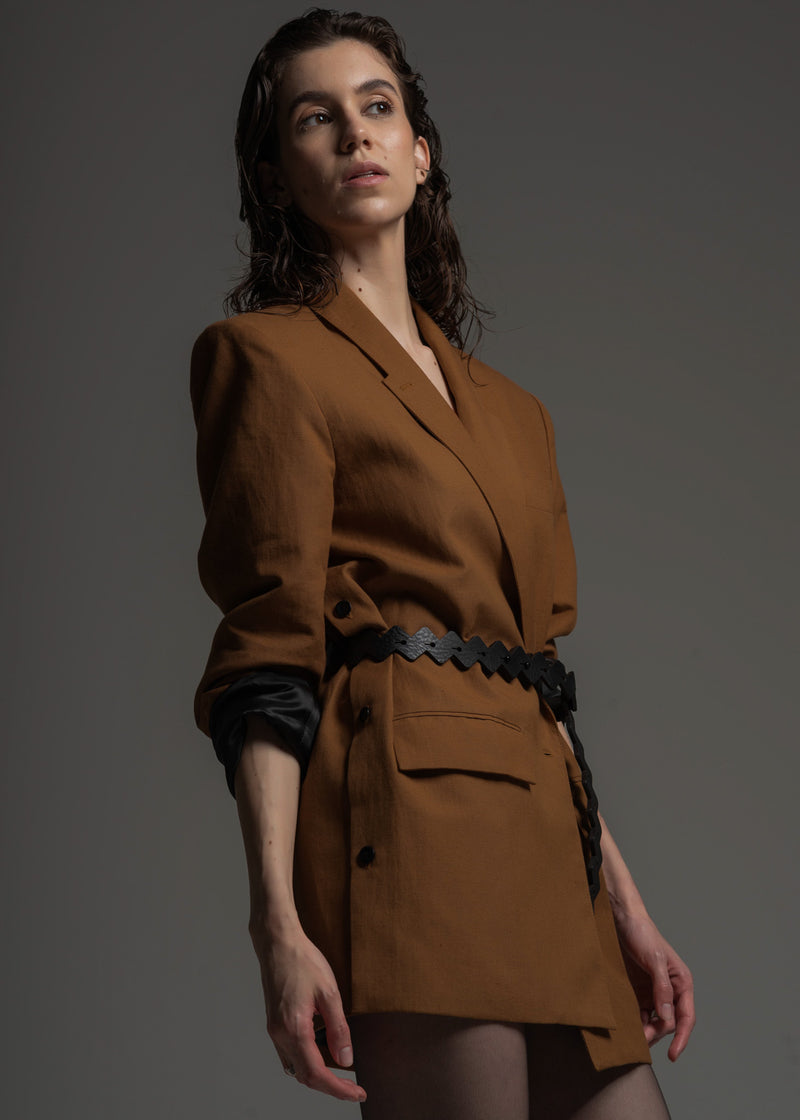 Cinto Serpent preto em couro