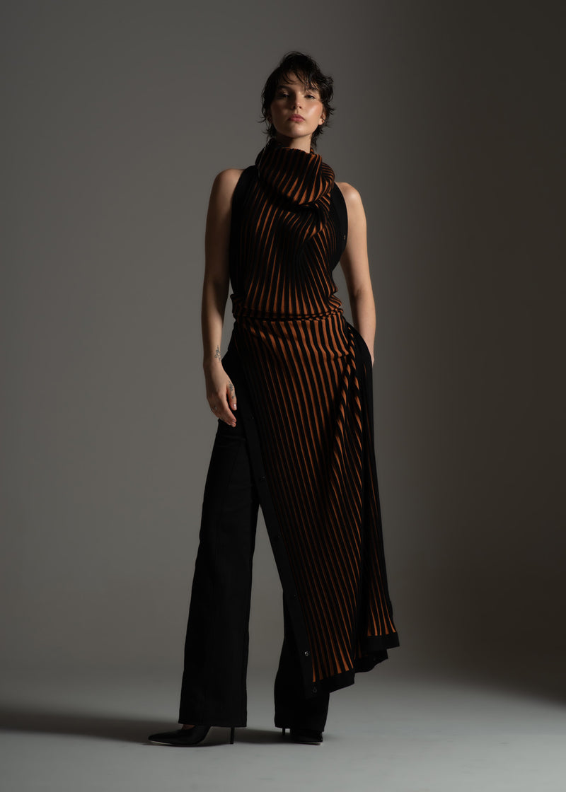 Echarpe Coral avelã de tricô em modal