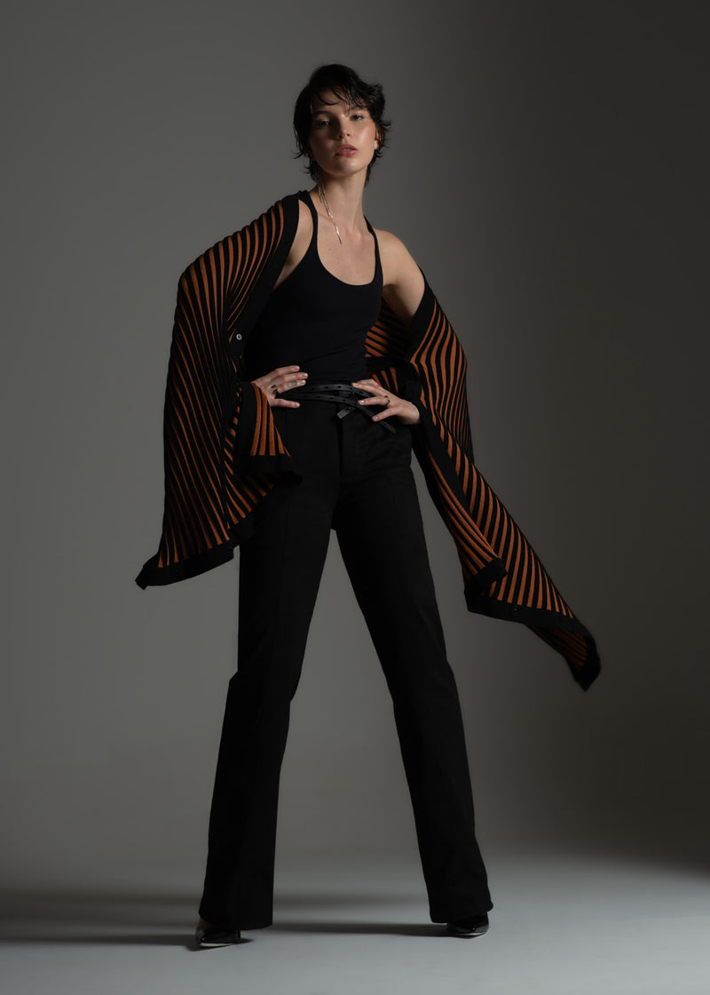 Echarpe Coral avelã de tricô em modal