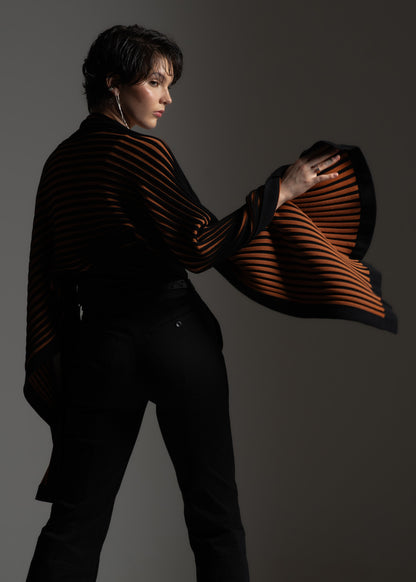 Coral Scarf hazelnut knitted in modal