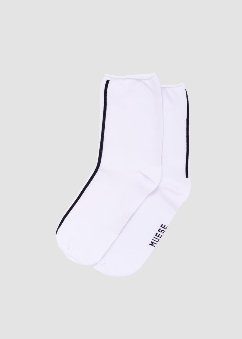 Meias Line brancas em algodão
