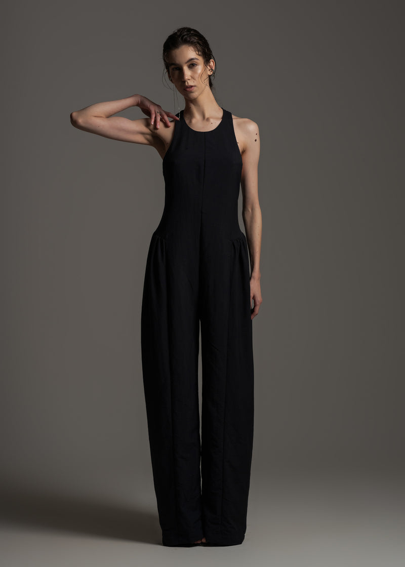 Macacão Roll preto em poliamida bio-d