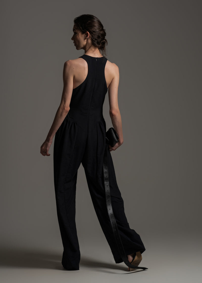 Macacão Roll preto em poliamida bio-d