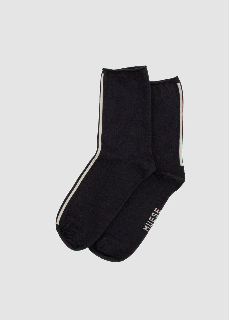 Meias Line pretas em algodão