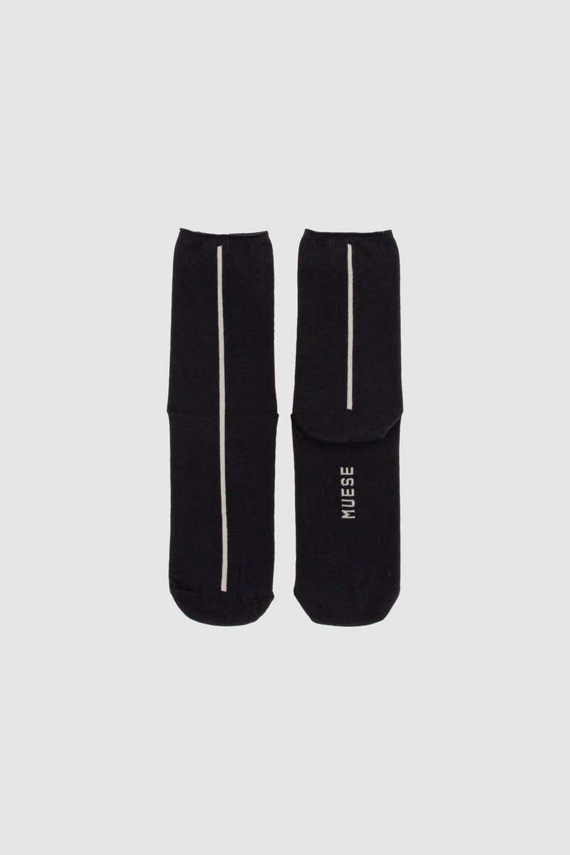 Meias Line pretas em algodão