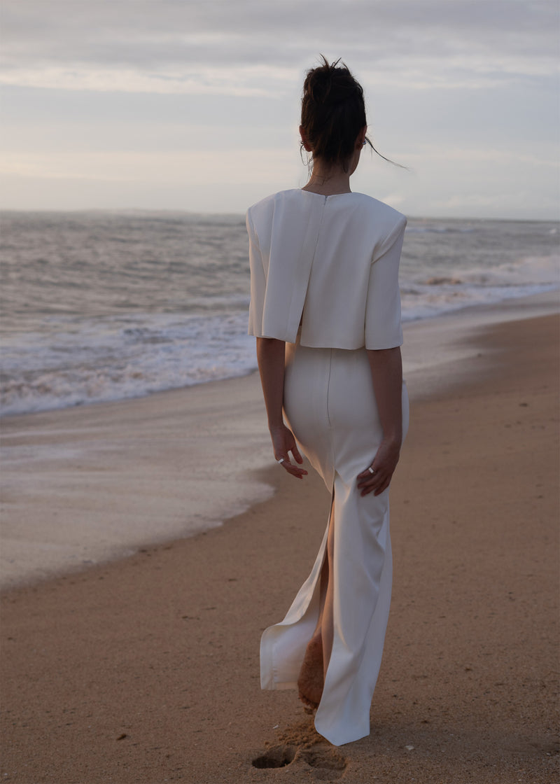 New Tux Skirt off-white in acetate and viscose