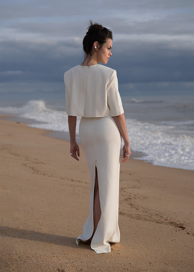 New Tux Skirt off-white in acetate and viscose