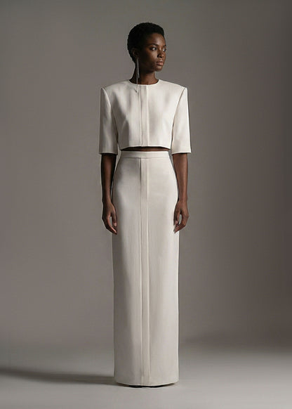 New Tux Top off-white in acetate and viscose