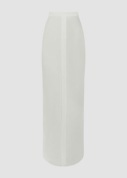 Saia New Tux off-white em acetato e viscose