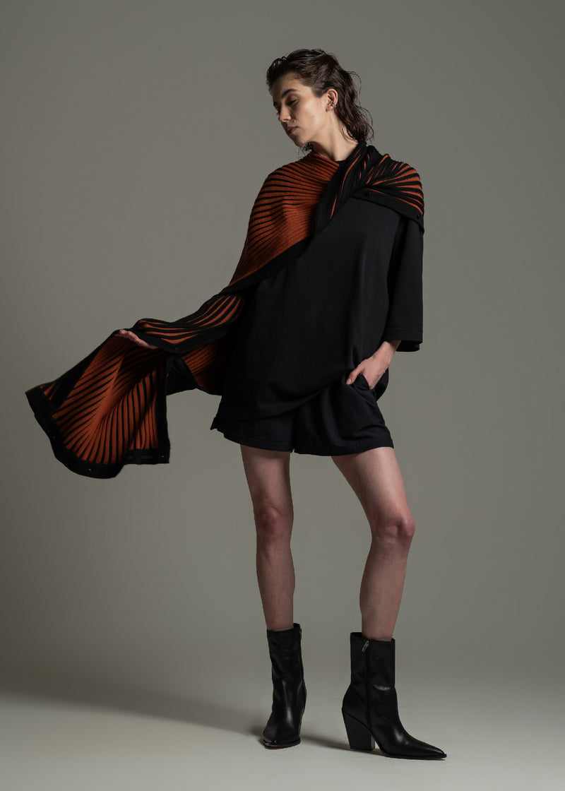 Short Roll preto em poliamida bio-d