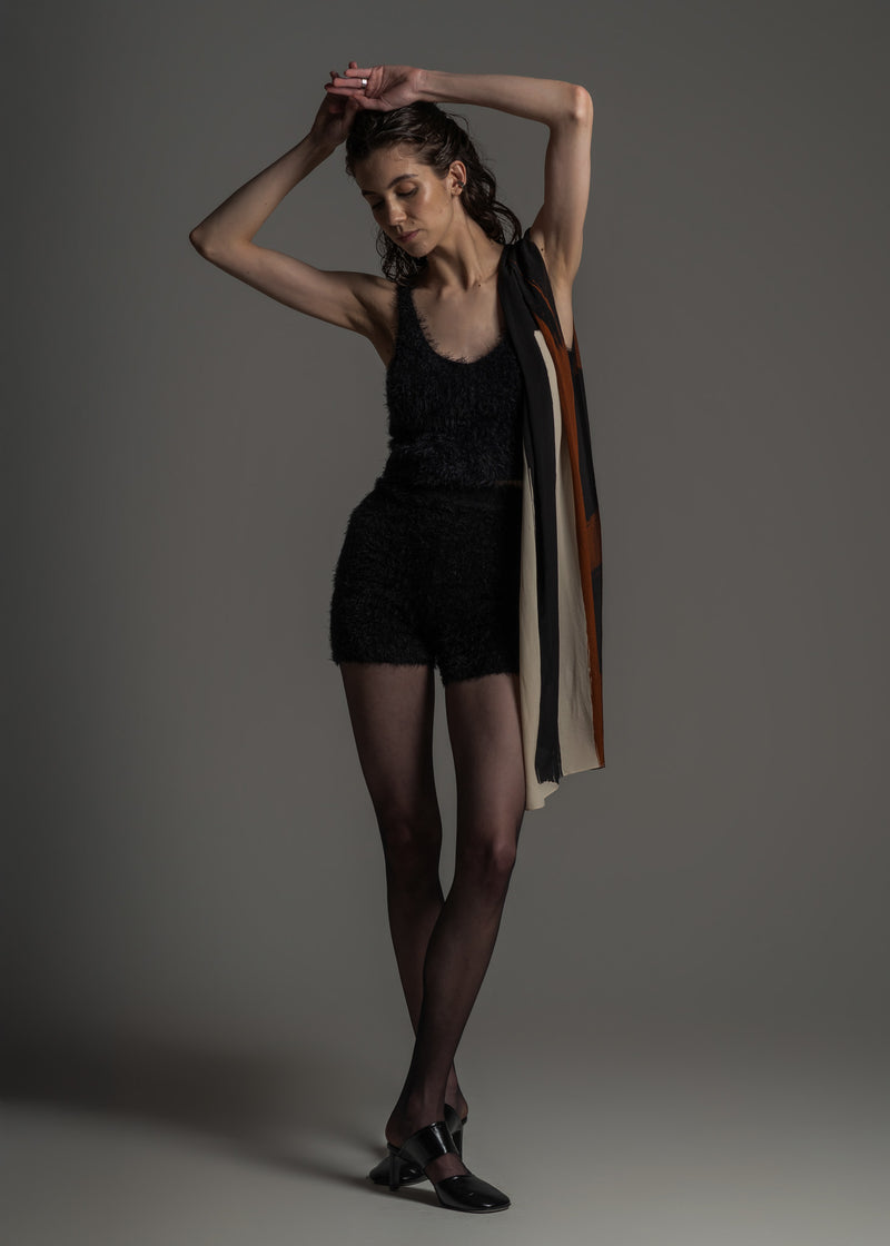 Short Fig preto em poliamida