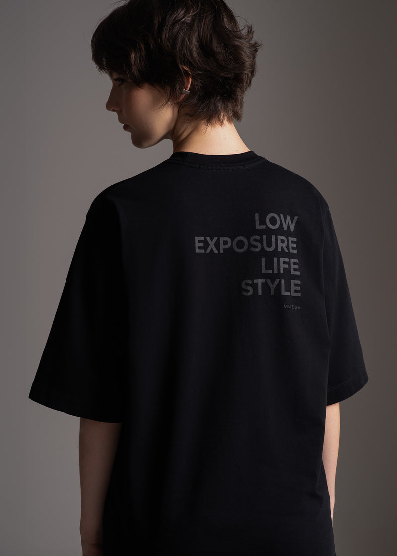 T-Shirt Low Exposure preta em algodão