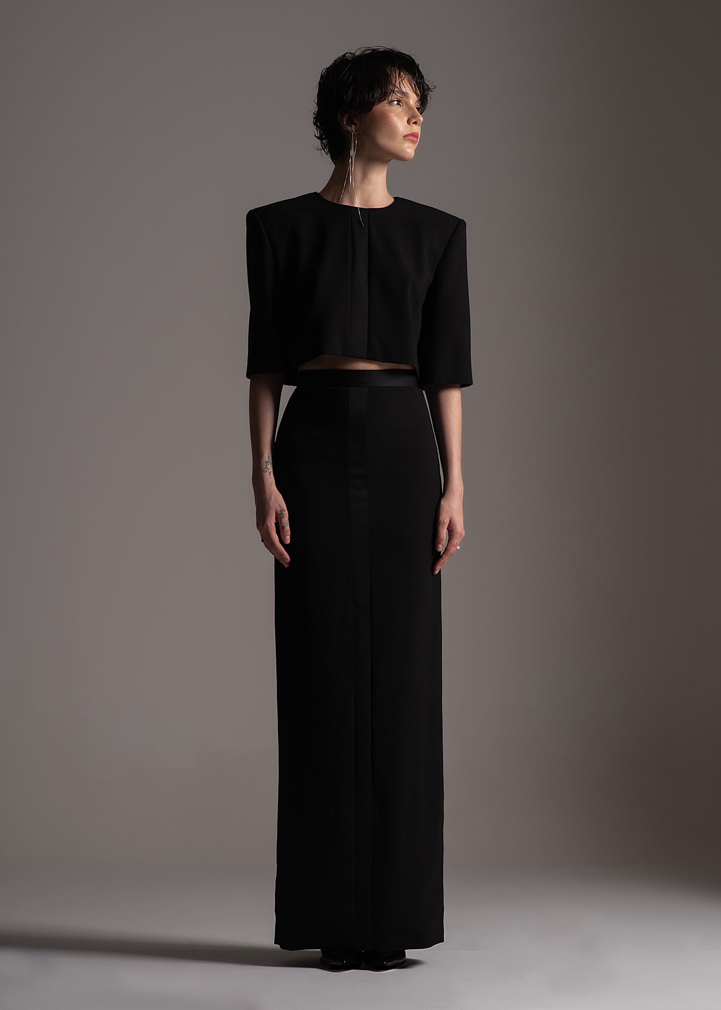 New Tux Skirt black in acetate and viscose