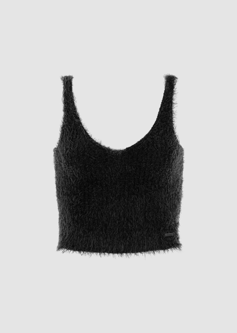 Top Fig preto em poliamida