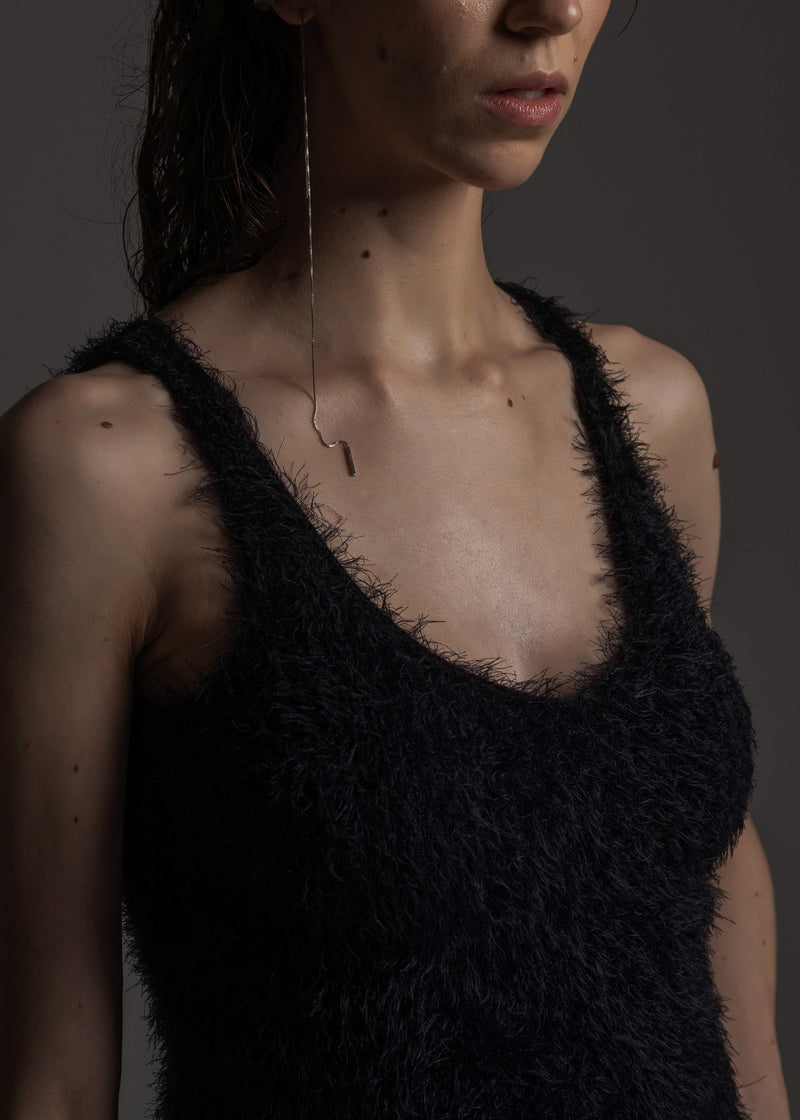 Top Fig preto em poliamida