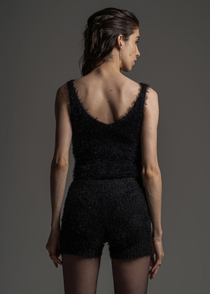 Top Fig preto em poliamida