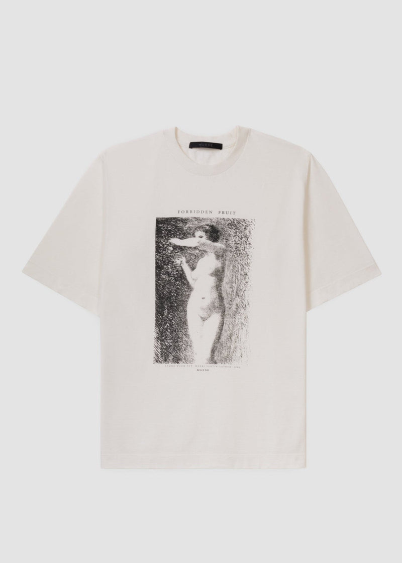 T-Shirt Forbidden off-white em algodão