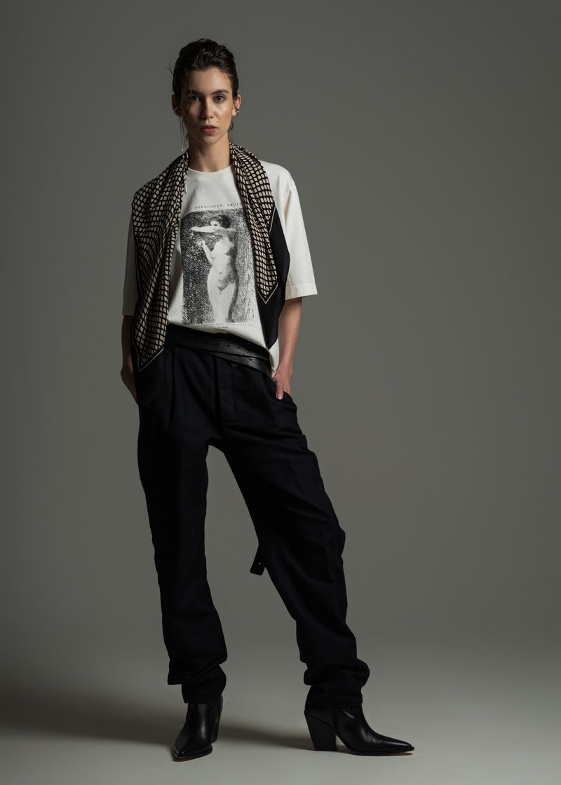 T-Shirt Forbidden off-white em algodão