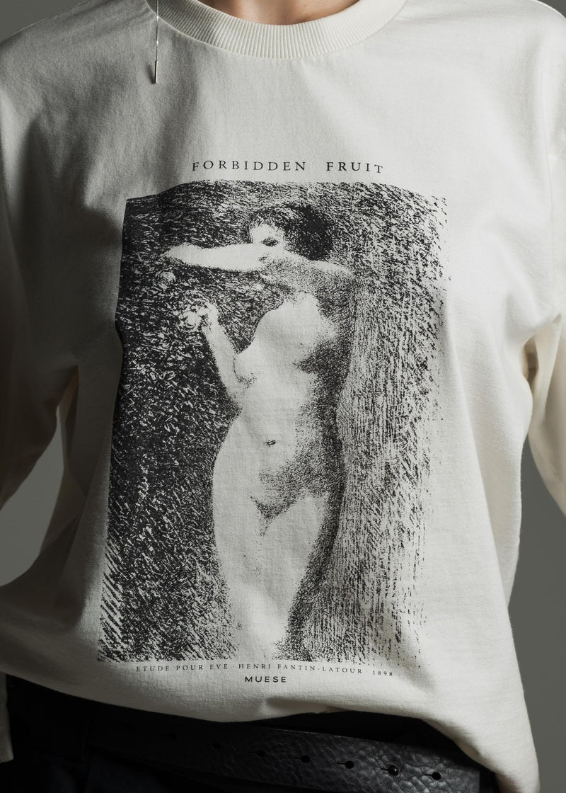 T-Shirt Forbidden off-white em algodão