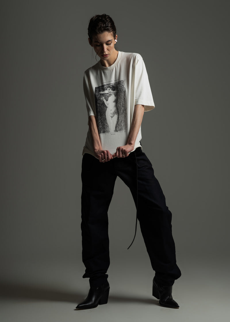 T-Shirt Forbidden off-white em algodão