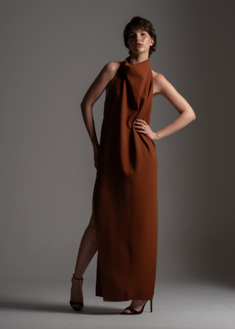 Vestido Eve páprica em viscose