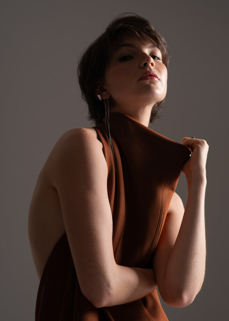 Vestido Eve páprica em viscose