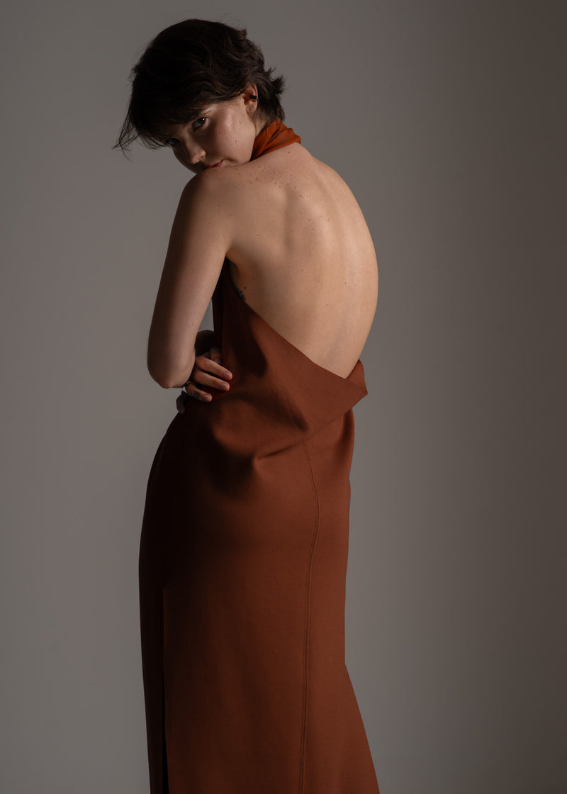 Vestido Eve páprica em viscose