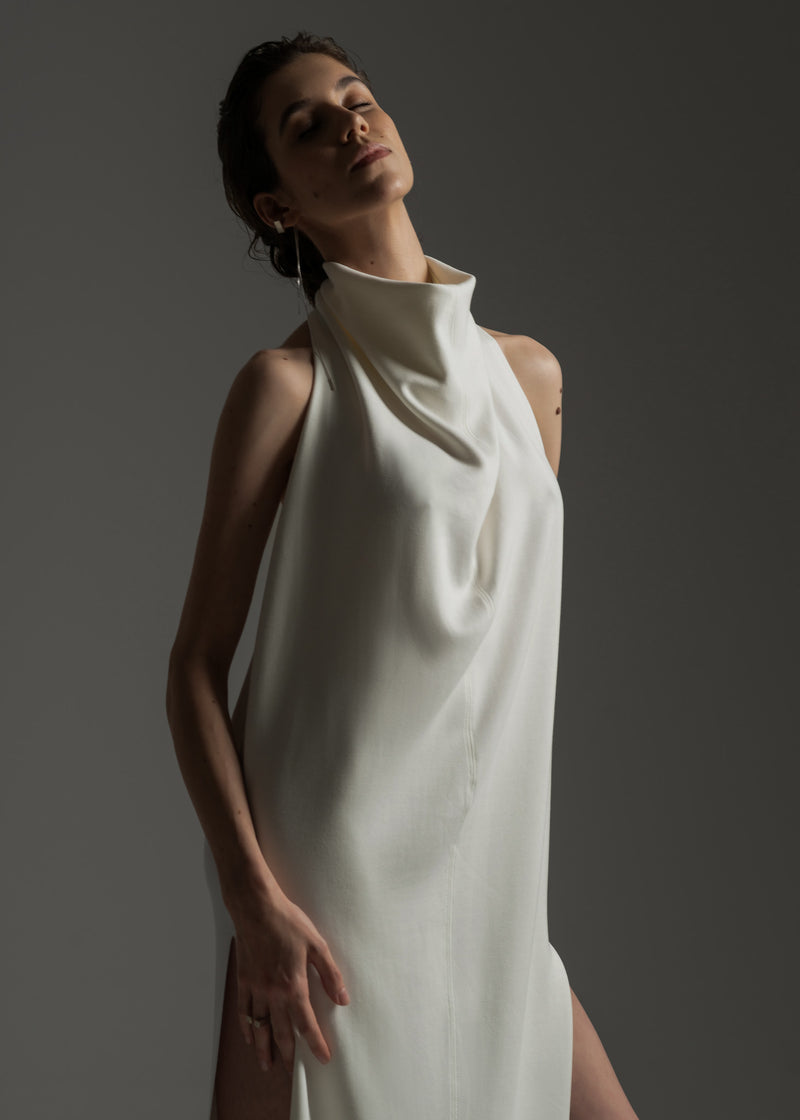 Vestido Eve off-white em viscose