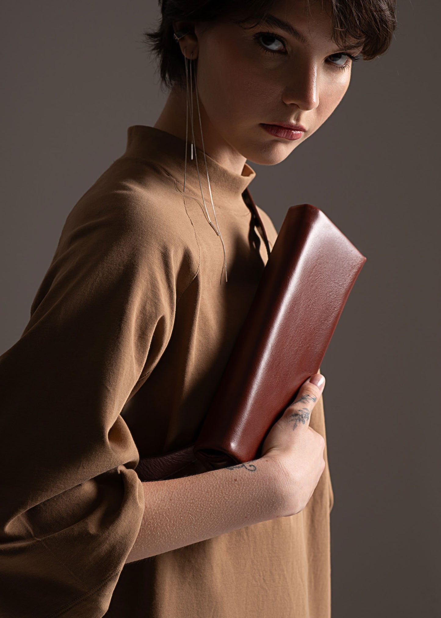 Bolsa Whisper tâmara em couro