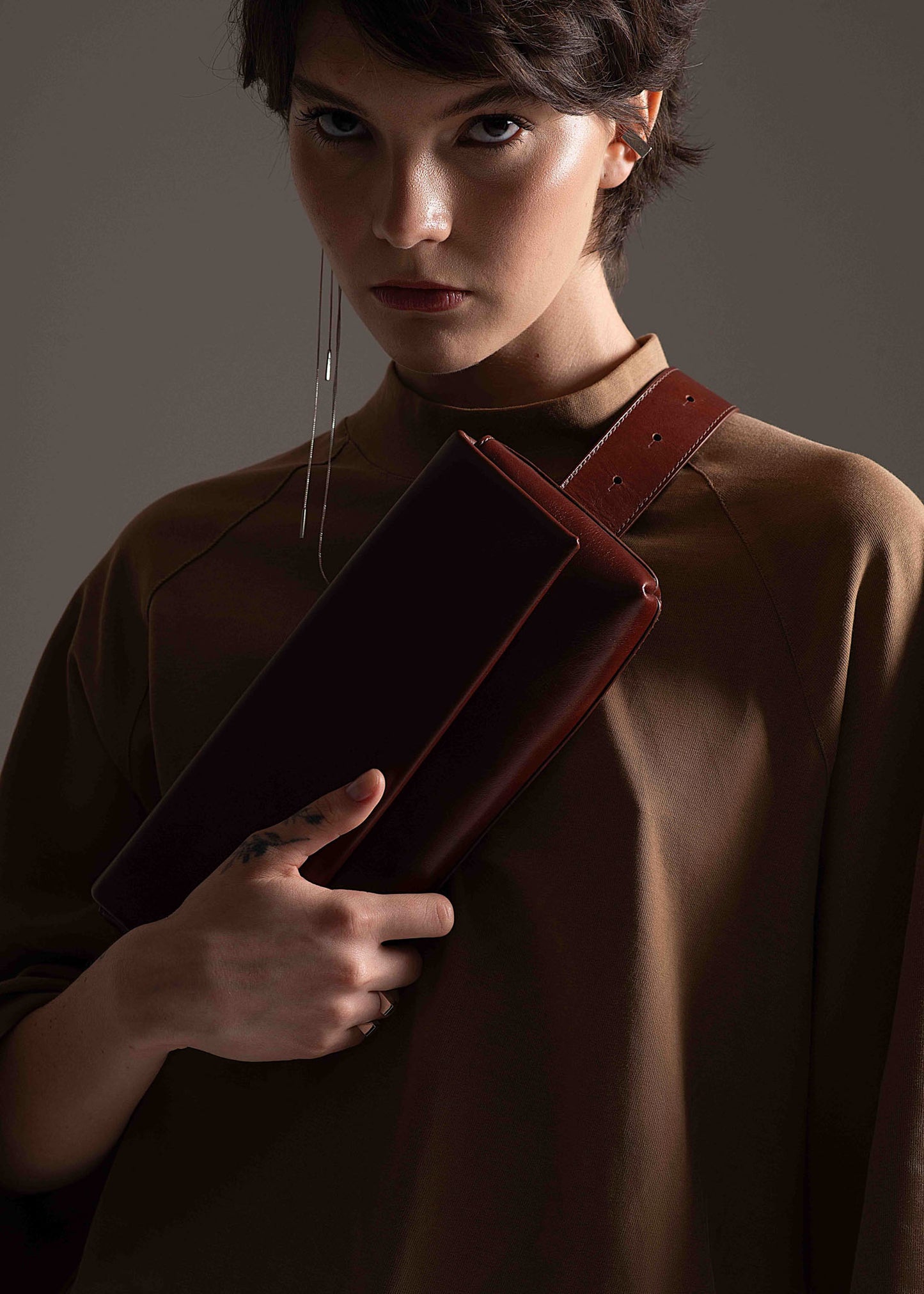 Bolsa Whisper tâmara em couro