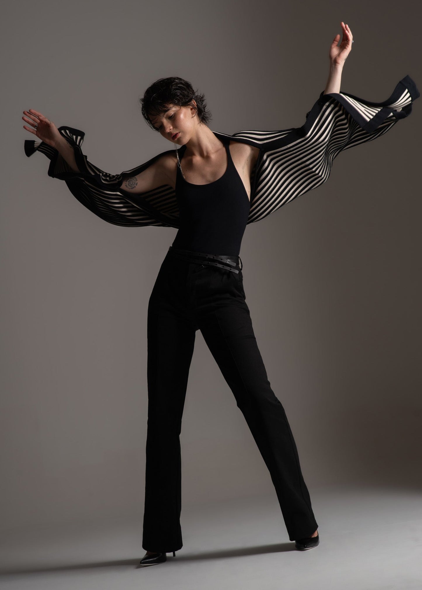 Echarpe Coral off-white de tricô em modal