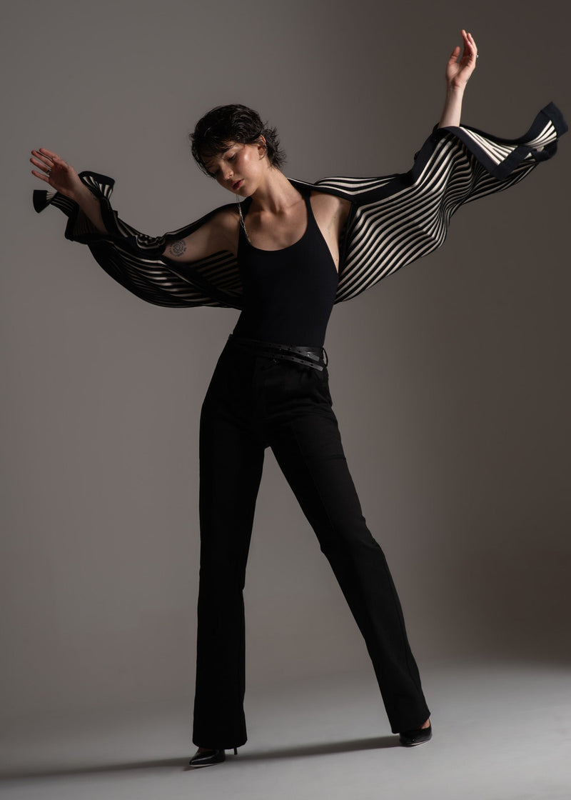 Echarpe Coral off-white de tricô em modal