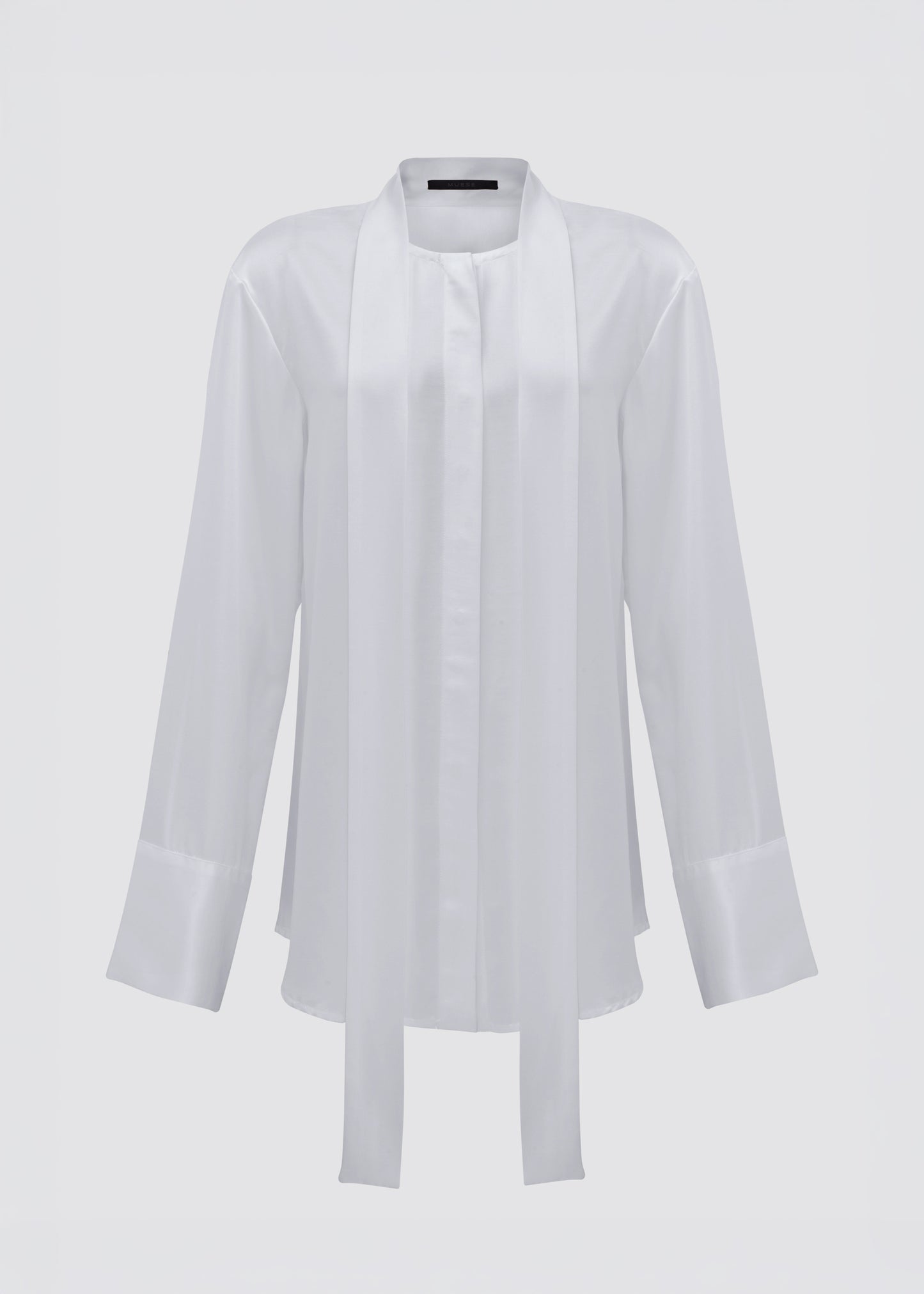 Camisa Cravate branca em viscose e seda