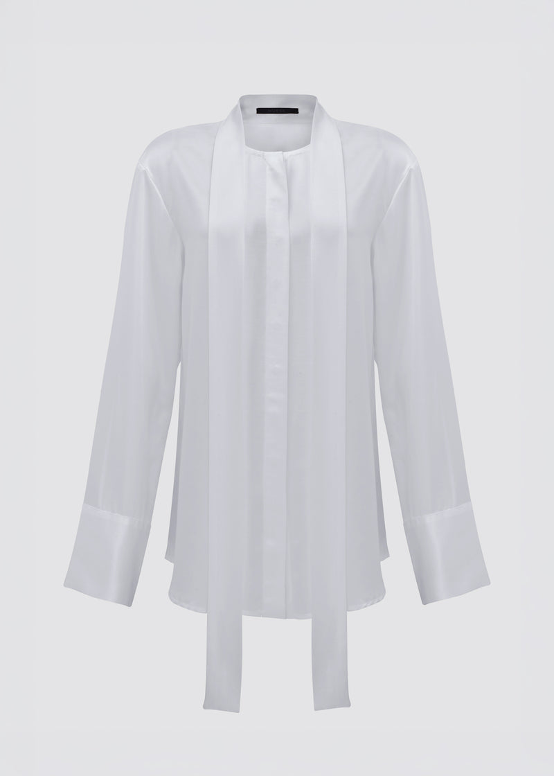 Cravate Shirt white in viscose and silk