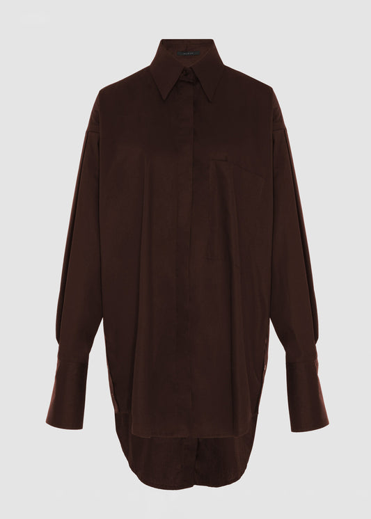 Chemise Arum chocolate em algodão