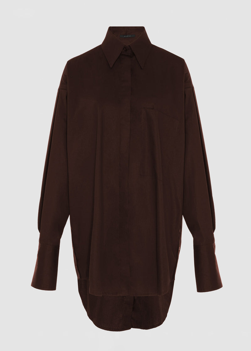 Chemise Arum chocolate em algodão