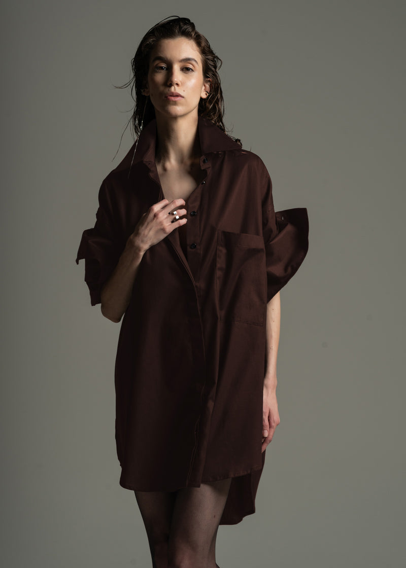 Chemise Arum chocolate em algodão